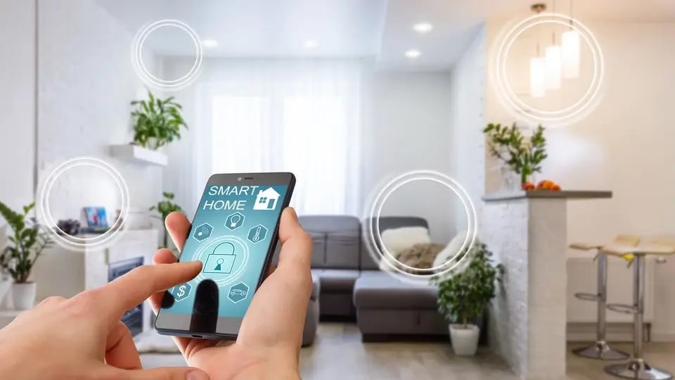 Smart thermostat, lighting, and keyless entry in student apartment.