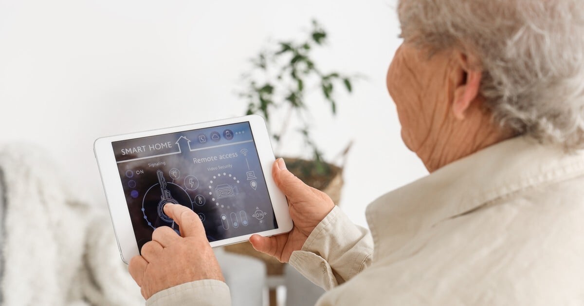 resident using smart home technology